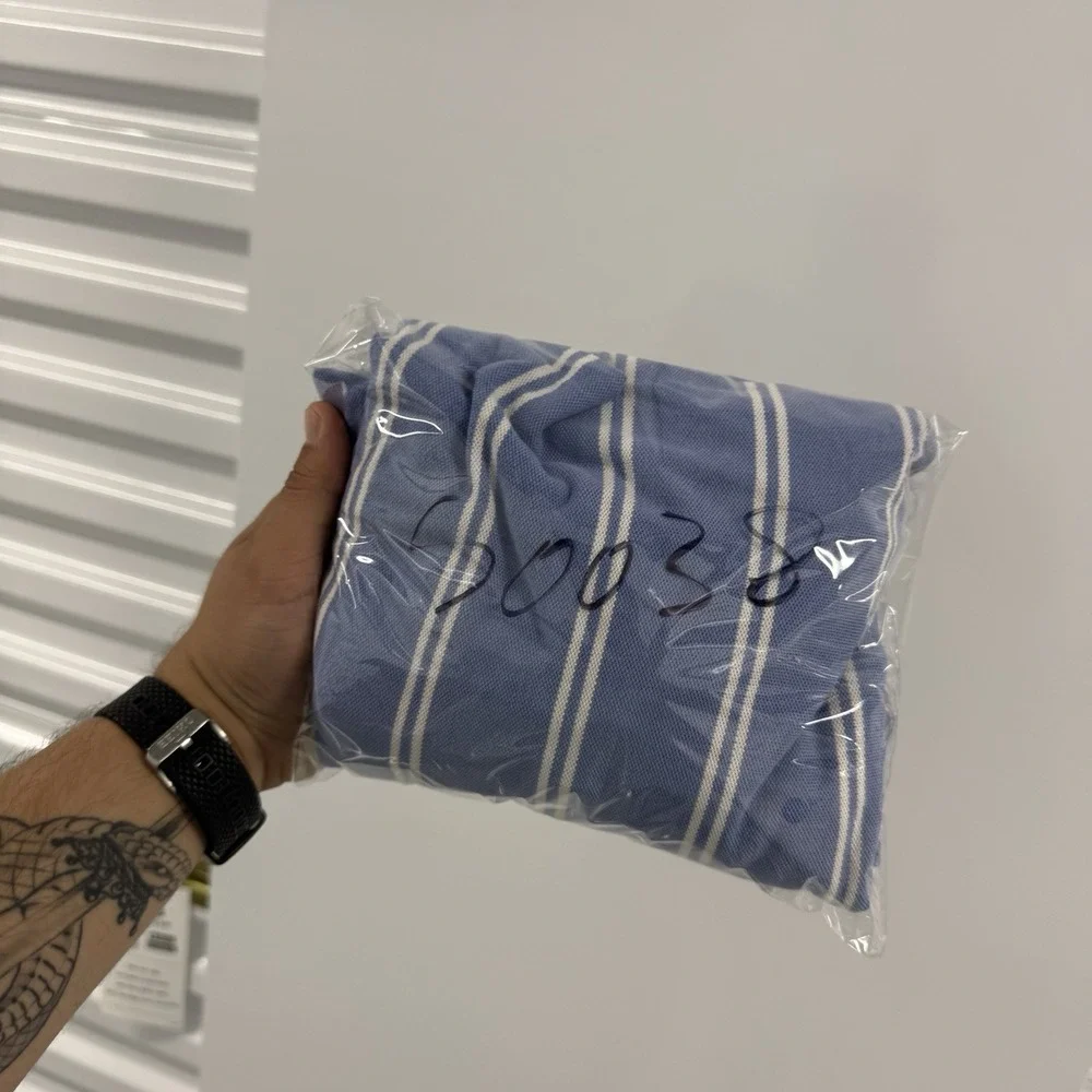 Polo‎ Ralph Lauren Pima Stretch Mesh Polo Blue Striped Mens XXL